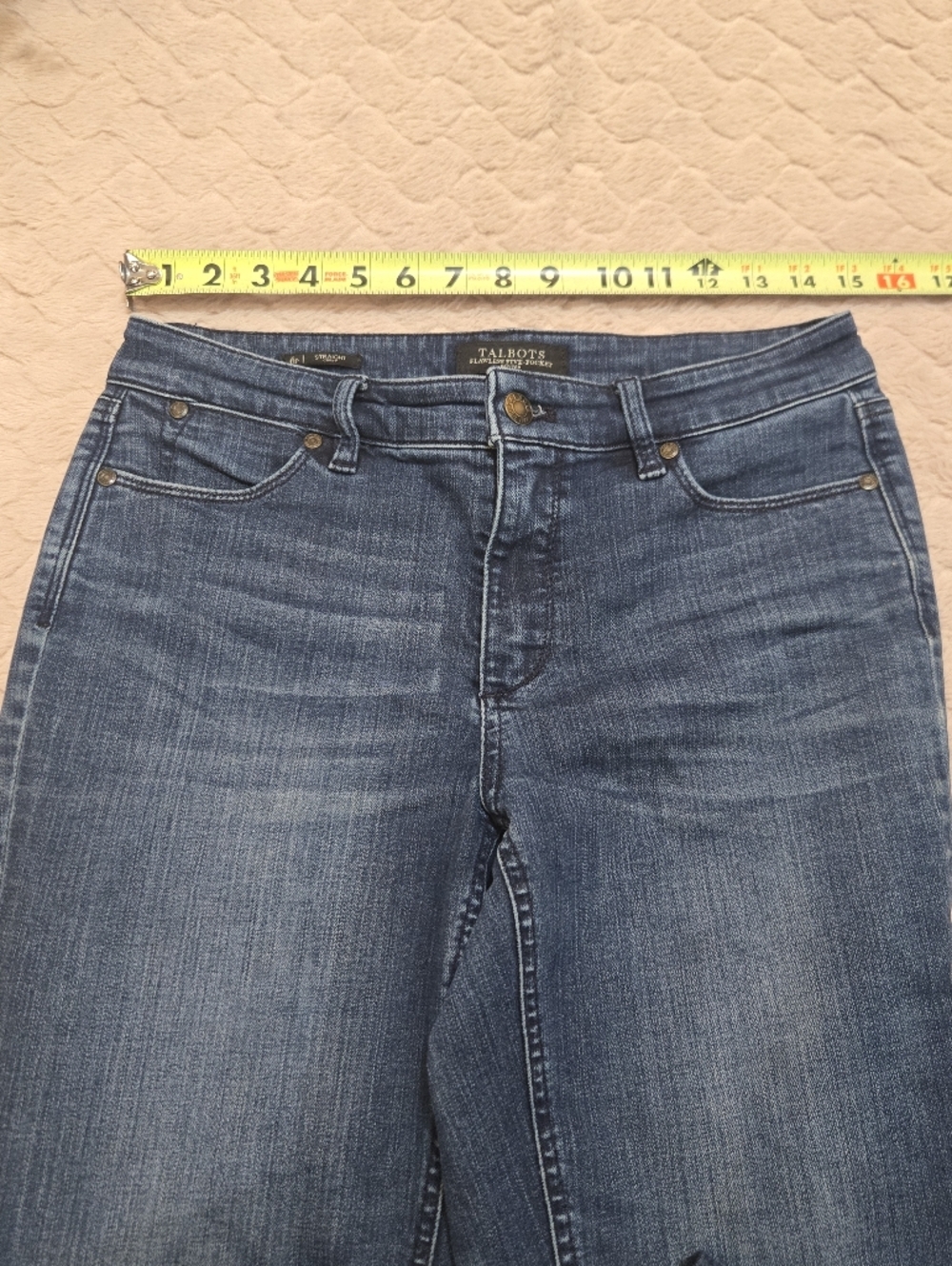 Talbots Petites Flawless Five Pocket Straight Curvy Jeans, Size 6P - Picture 3 of 7